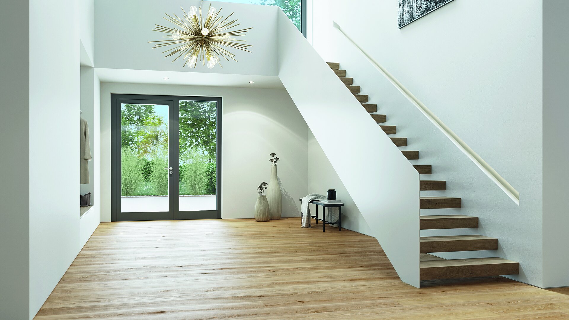 Alu-Sicherheitstür Serie S6es-d, schlankes Profil, Verglasung