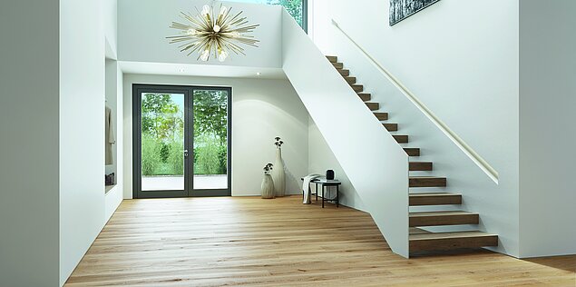 Alu-Sicherheitstür Serie S6es-d, schlankes Profil, Verglasung